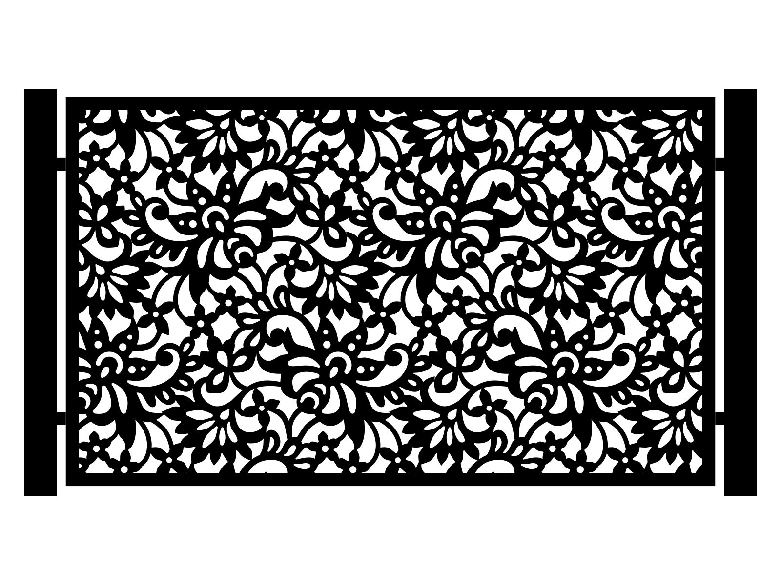 por000-bot05-120-cza Przęsło ogrodzeniowe Nicola 200×120 cm - Image 1