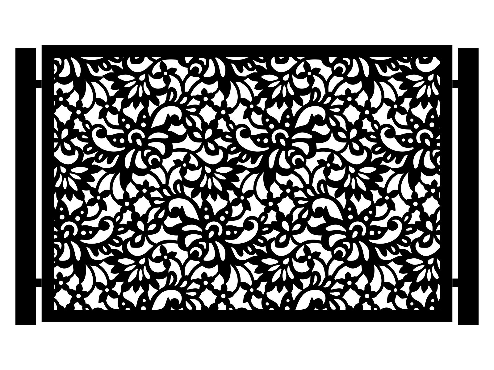 por000-bot05-135-cza Przęsło ogrodzeniowe Nicola 200×135 cm - Image 1