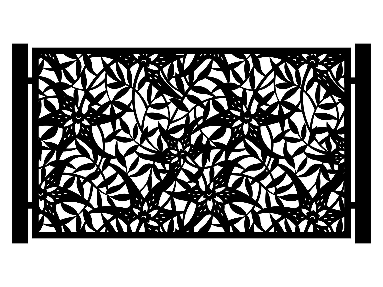 por000-bot08-120-cza Przęsło ogrodzeniowe Zina 200×120 cm - Image 1