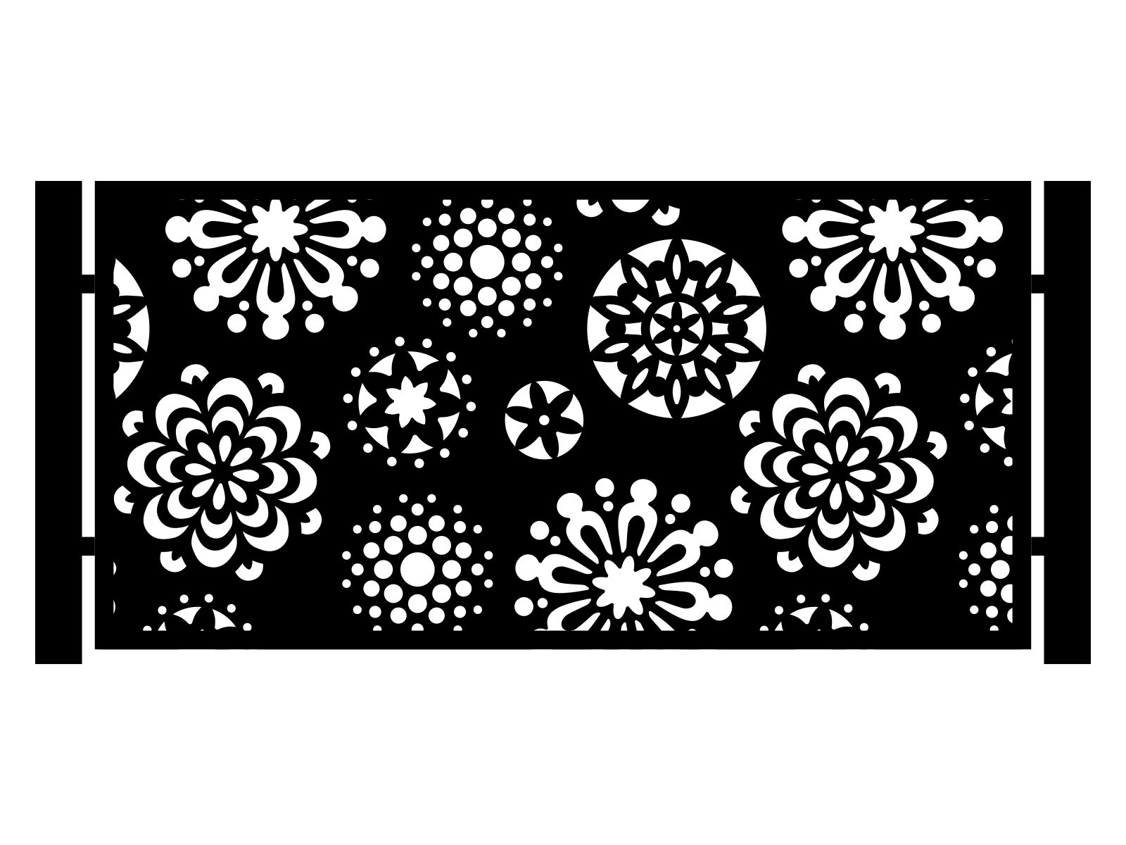 por000-bot10-100-cza Przęsło ogrodzeniowe Valeria 200×100 cm - Image 1