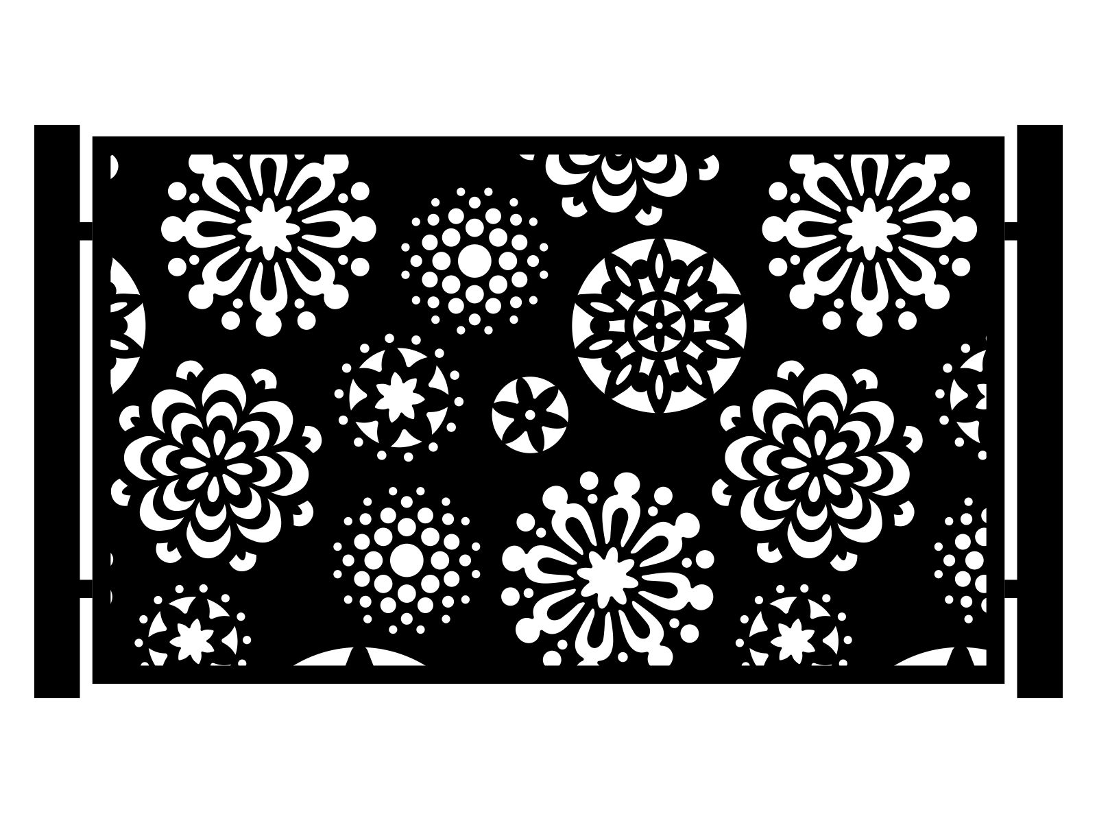 por000-bot10-120-cza Przęsło ogrodzeniowe Valeria 200×120 cm - Image 1