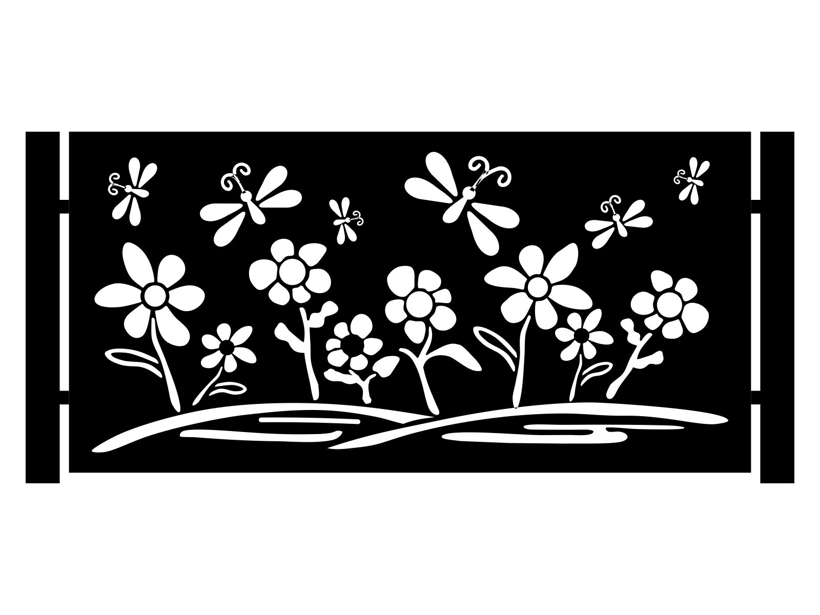 por000-bot31-100-cza Przęsło ogrodzeniowe Terina 200×100 cm - Image 1