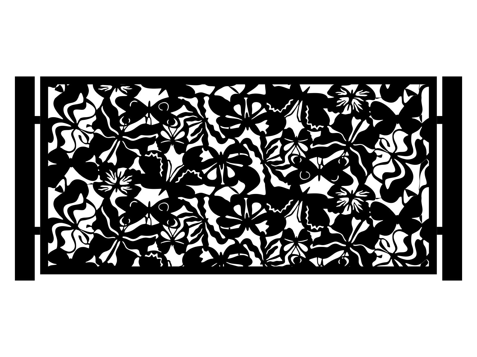 por000-bot34-100-cza Przęsło ogrodzeniowe Meliore 200×100 cm - Image 1