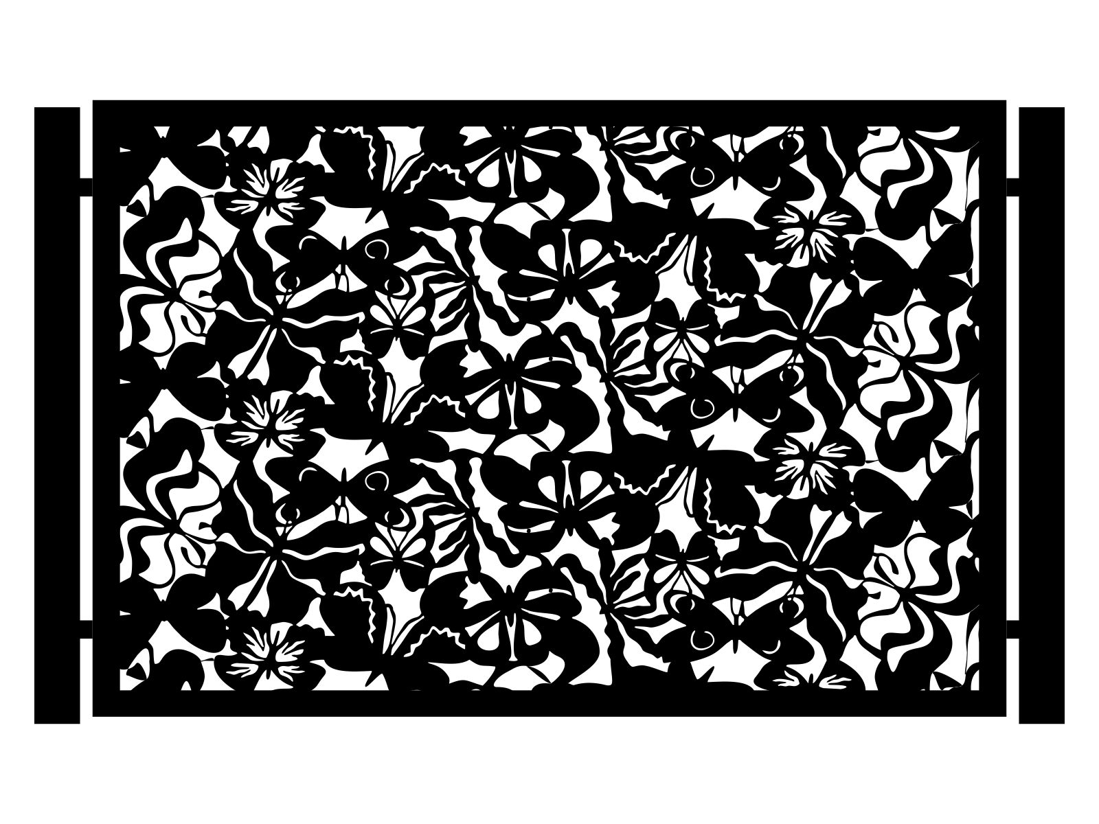 por000-bot34-135-cza Przęsło ogrodzeniowe Meliore 200×135 cm - Image 1