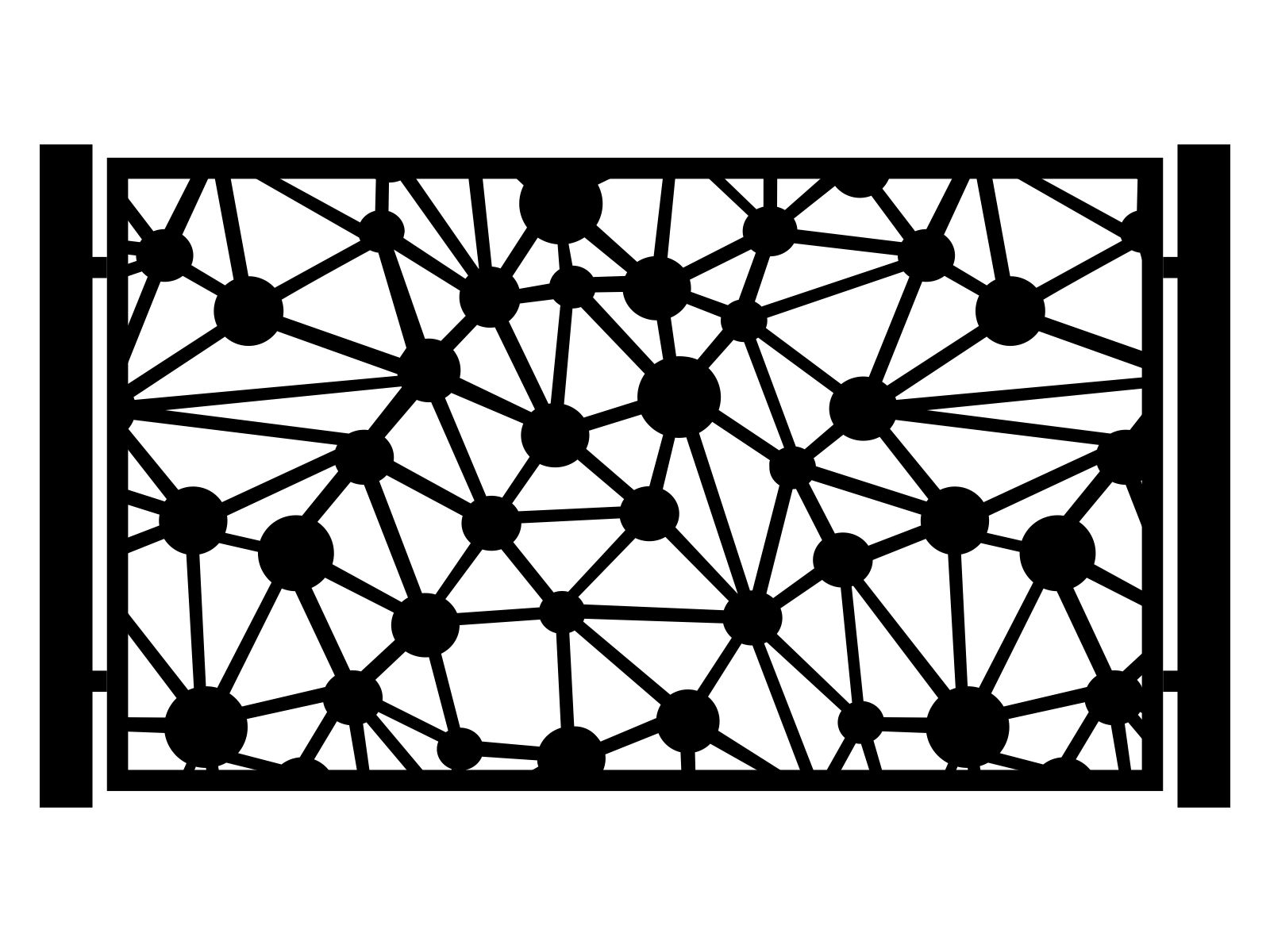 por000-geo02-120-cza Przęsło ogrodzeniowe Noemi 200×120 cm - Image 1