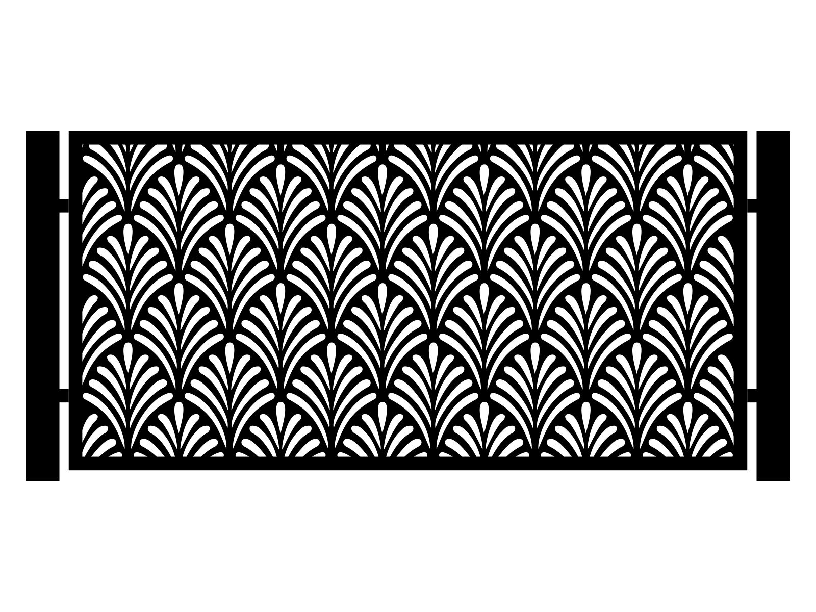 por000-klas02-100-cza Przęsło ogrodzeniowe Kenza 200×100 cm - Image 1