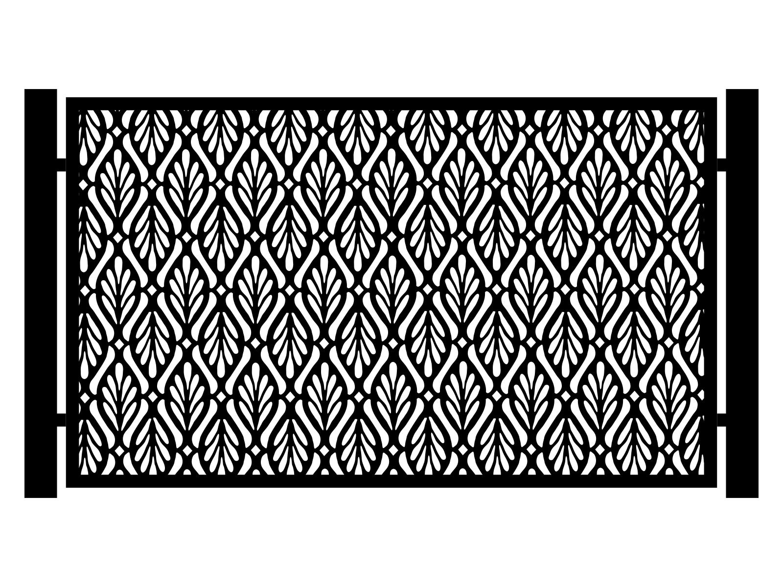 por000-klas03-120-cza Przęsło ogrodzeniowe Loretta 200×120 cm - Image 1