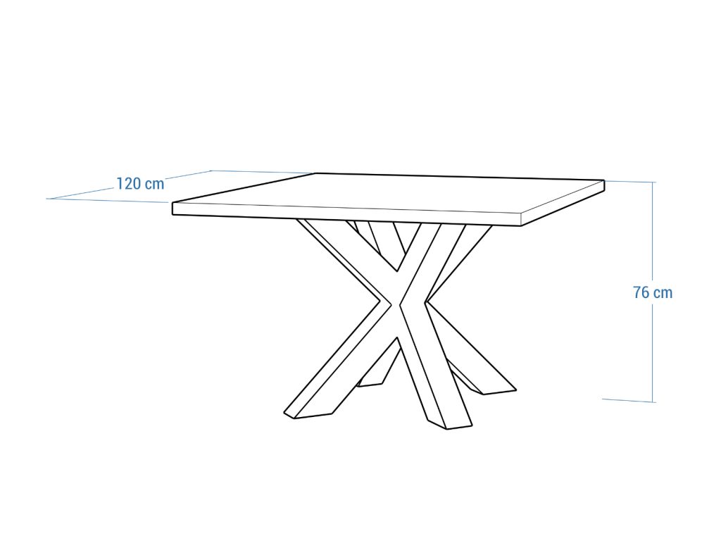 Square Spider Heavy Table 120x120 cm - Image 5