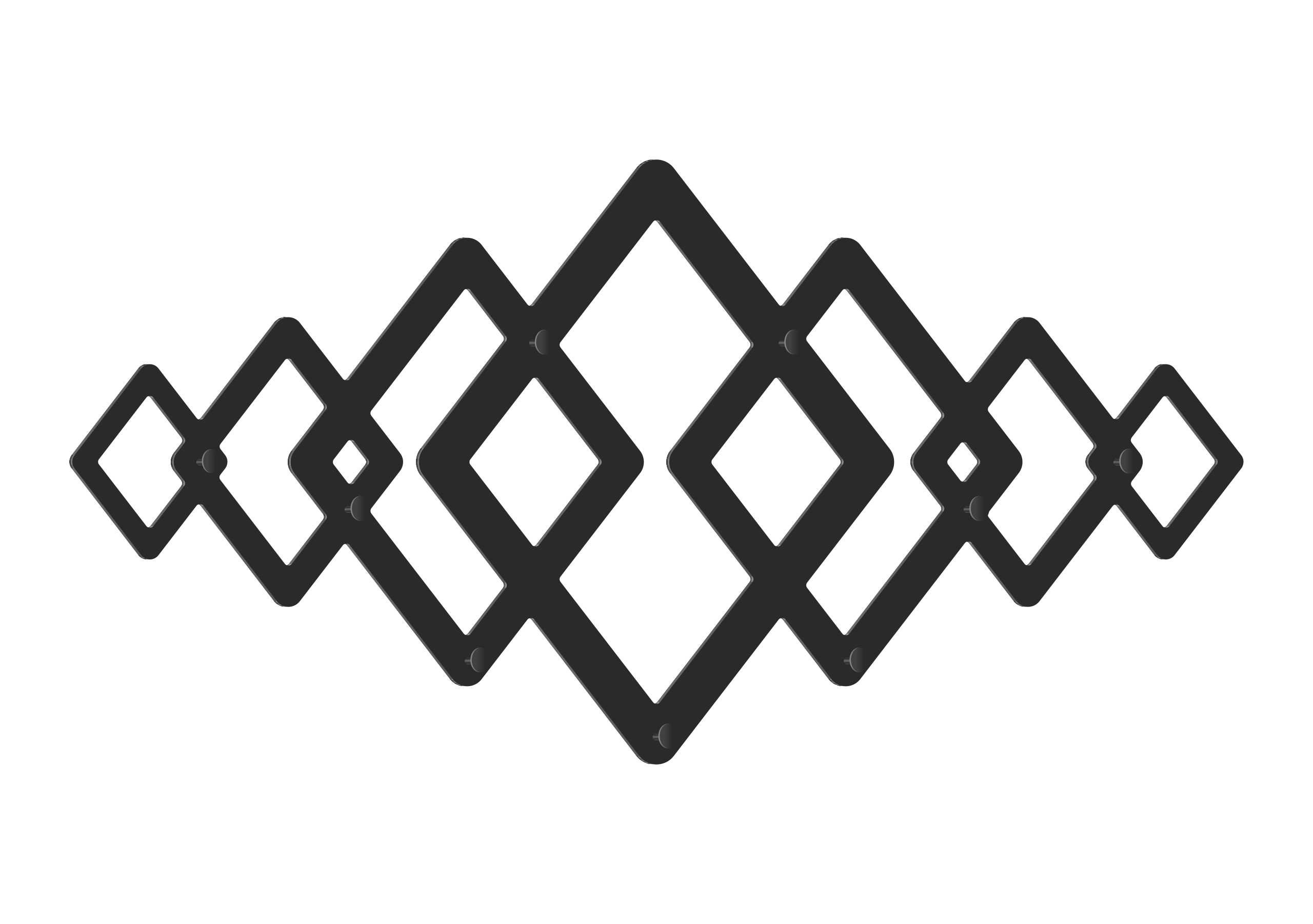 w158-80-cza Wall Mounted Coat Rack Geometric 80 cm - Image 1