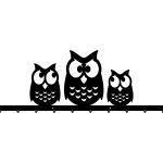 Long Wall Mounted Coat Rack Owls 100 cm