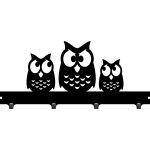 Short Wall Mounted Coat Rack Owls 40 cm