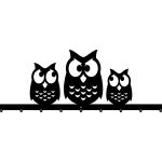 Wall Mounted Coat Rack Owls 90 cm