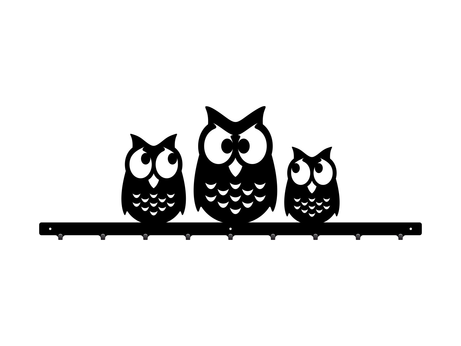 W270-cza-40cm Wall Mounted Coat Rack Owls 90 cm - Image 1