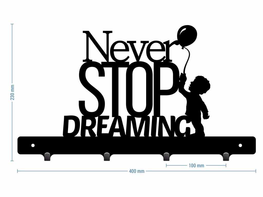 Short Decorative Wall Hanger Never Stop Dreaming 40 cm - Image 3