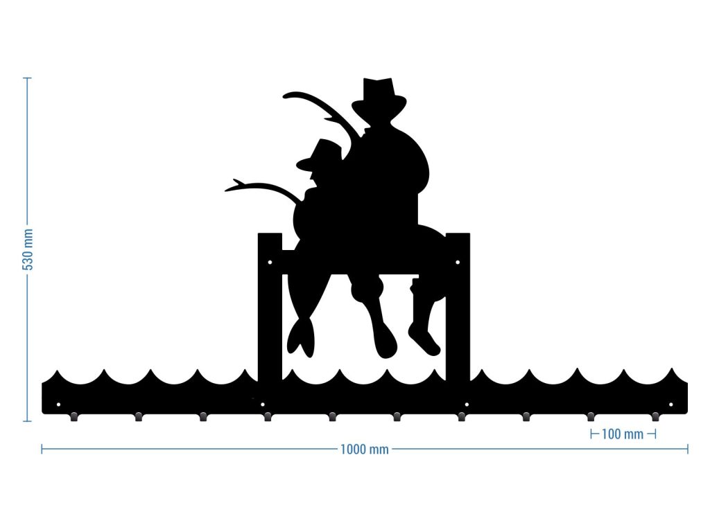 Long Wall Coat Rack Angler 100 cm - Image 2