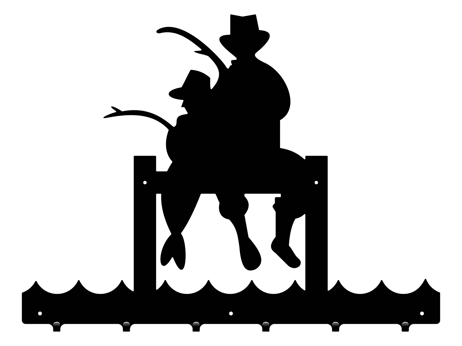 wie026-60-cza Short Wall Coat Rack Angler 40 cm - Image 1