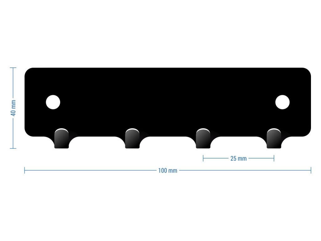 Wieszak ścienny metalowy na klucze 10 cm - Image 2