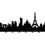 Metal coat rack Paris city 80 cm