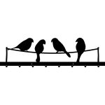 Long Decorative Wall Hanger Birds 100 cm