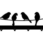 Short Decorative Wall Hanger Birds 40 cm