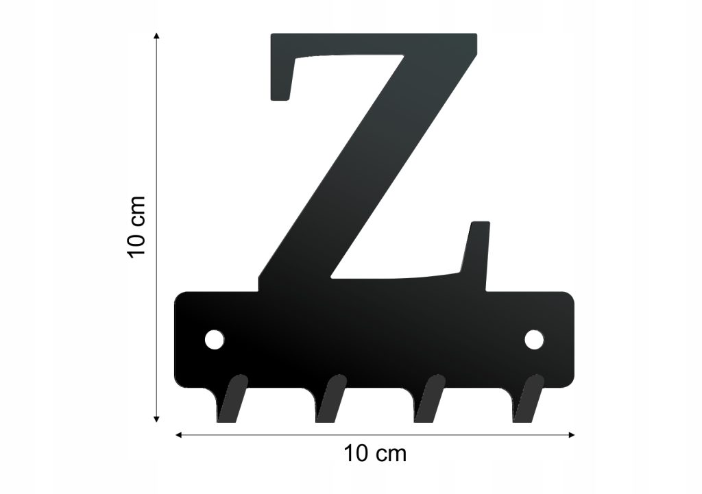 Wieszak metalowy na klucze Literka Z WIE0240 10 cm - Image 2