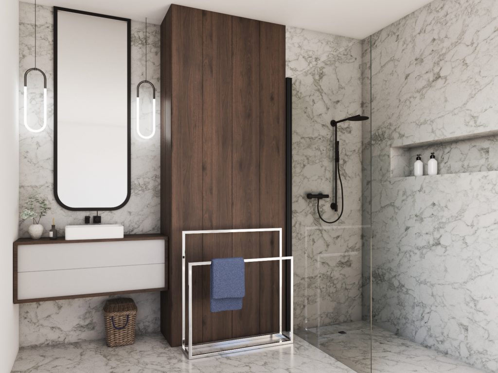 Free Standing Towel Rack Stainless Steel Chrome L - Image 3