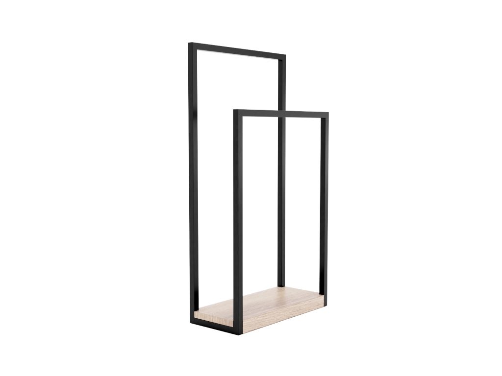 Free Standing Towel Rack with Wooden Base S - Image 2