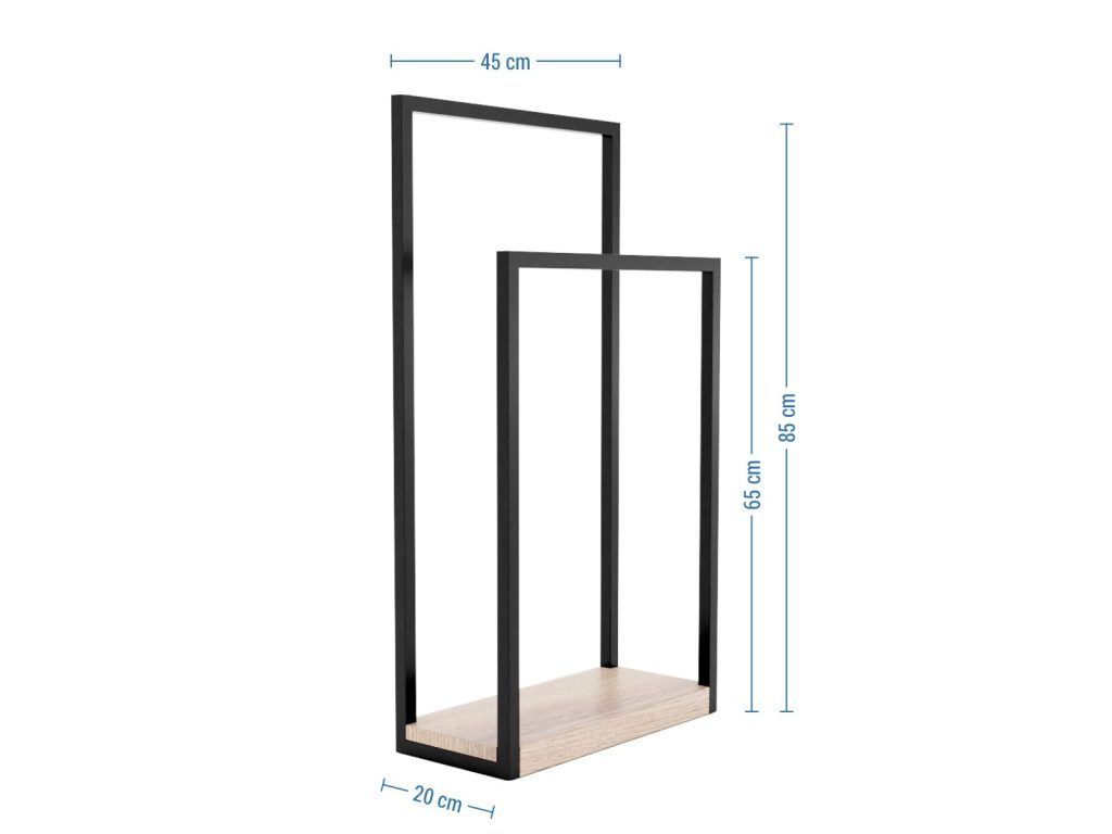 Free Standing Towel Rack with Wooden Base S - Image 4