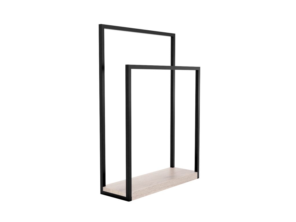 Free Standing Towel Rack with Wooden Base M - Image 2