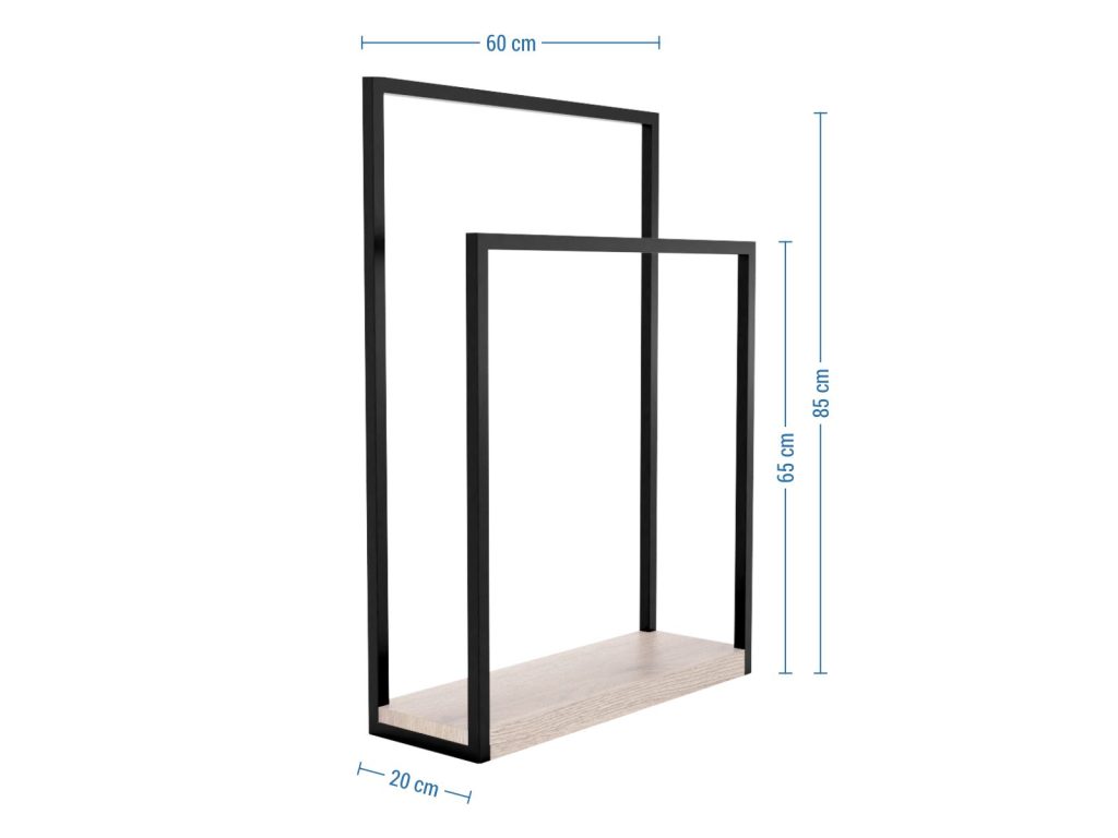 Free Standing Towel Rack with Wooden Base M - Image 4