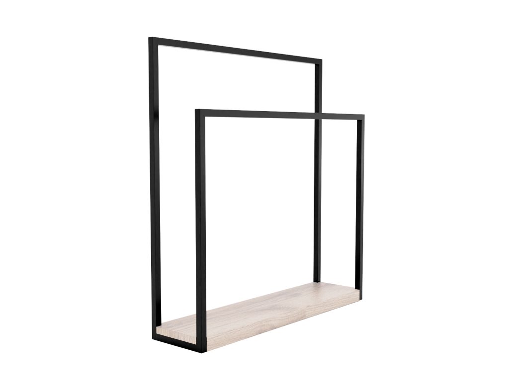 Free Standing Towel Rack with Wooden Base L - Image 2