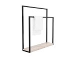 Free Standing Towel Rack with Wooden Base L