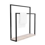 Free Standing Towel Rack with Wooden Base L