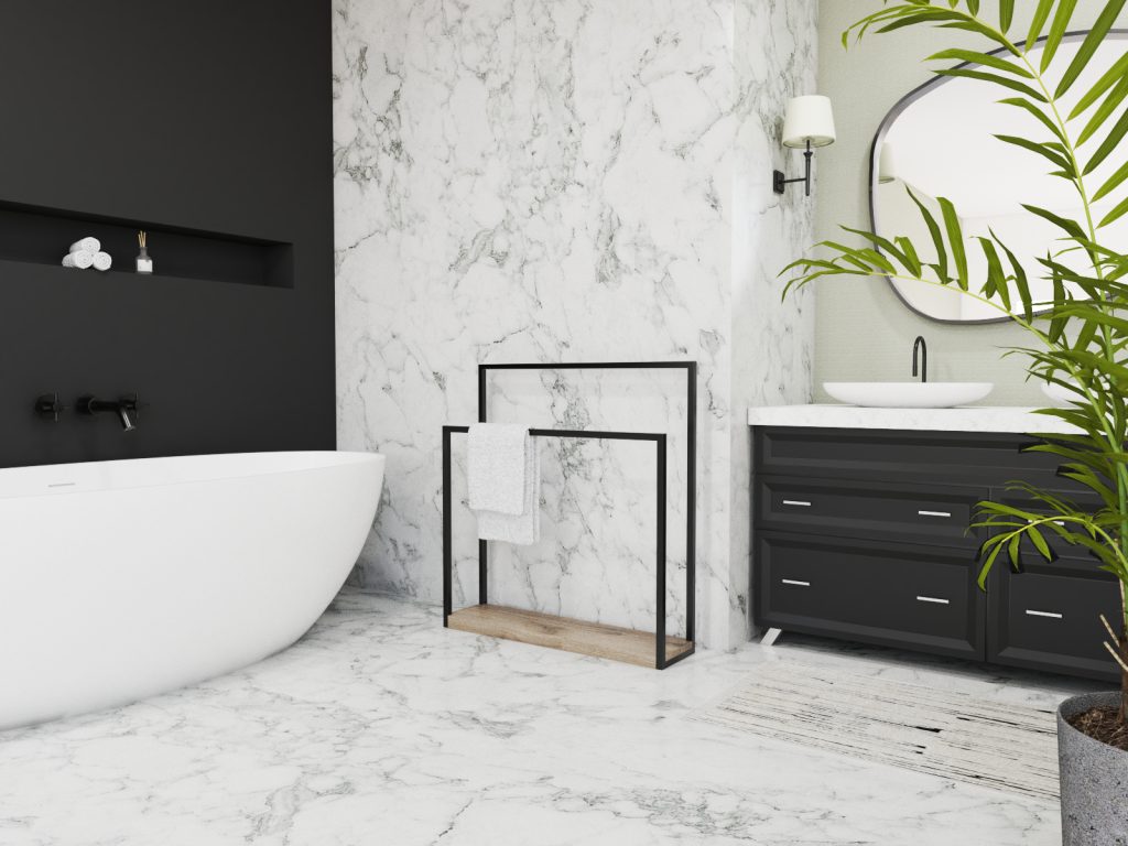 Free Standing Towel Rack with Wooden Base L - Image 3