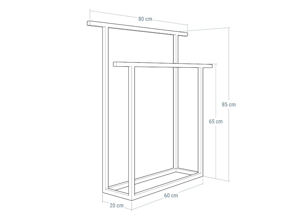 Free Standing Towel Rack T Metal L - Image 4