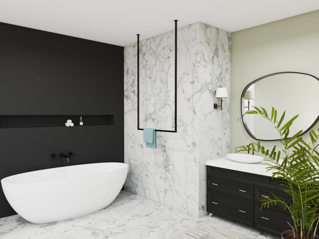 Ceiling Towel Rail Long Single L - Image 3