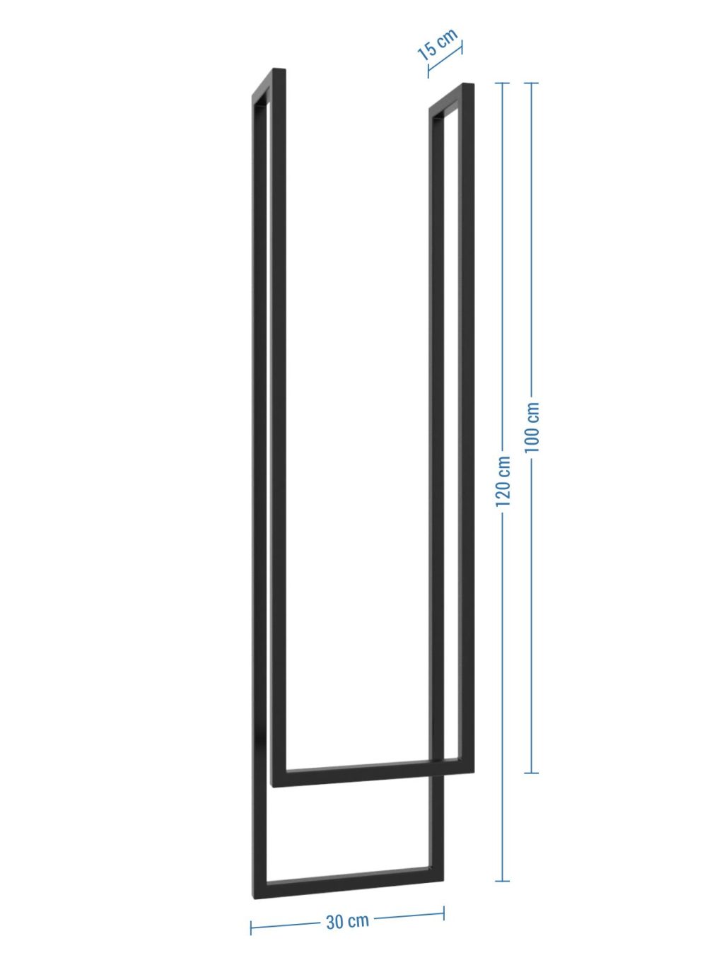 Ceiling Towel Rail Double XS - Image 4