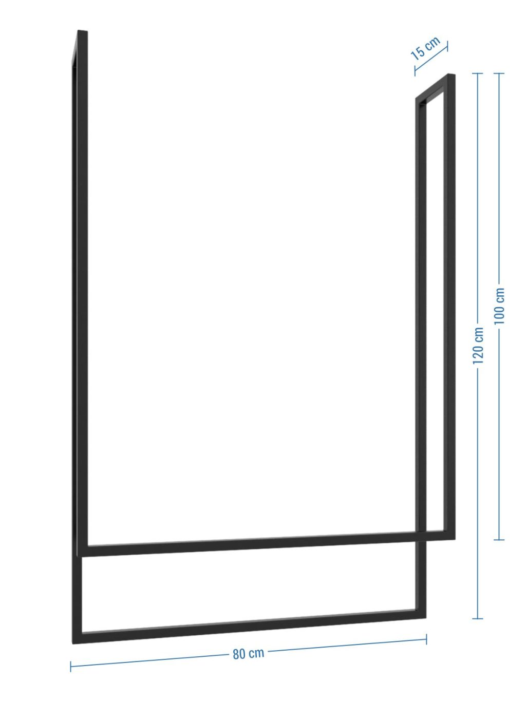 Ceiling Towel Rail Double L - Image 4
