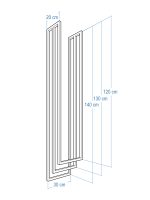 Ceiling Towel Rack Long Triple Stainless Steel XS - Image 5