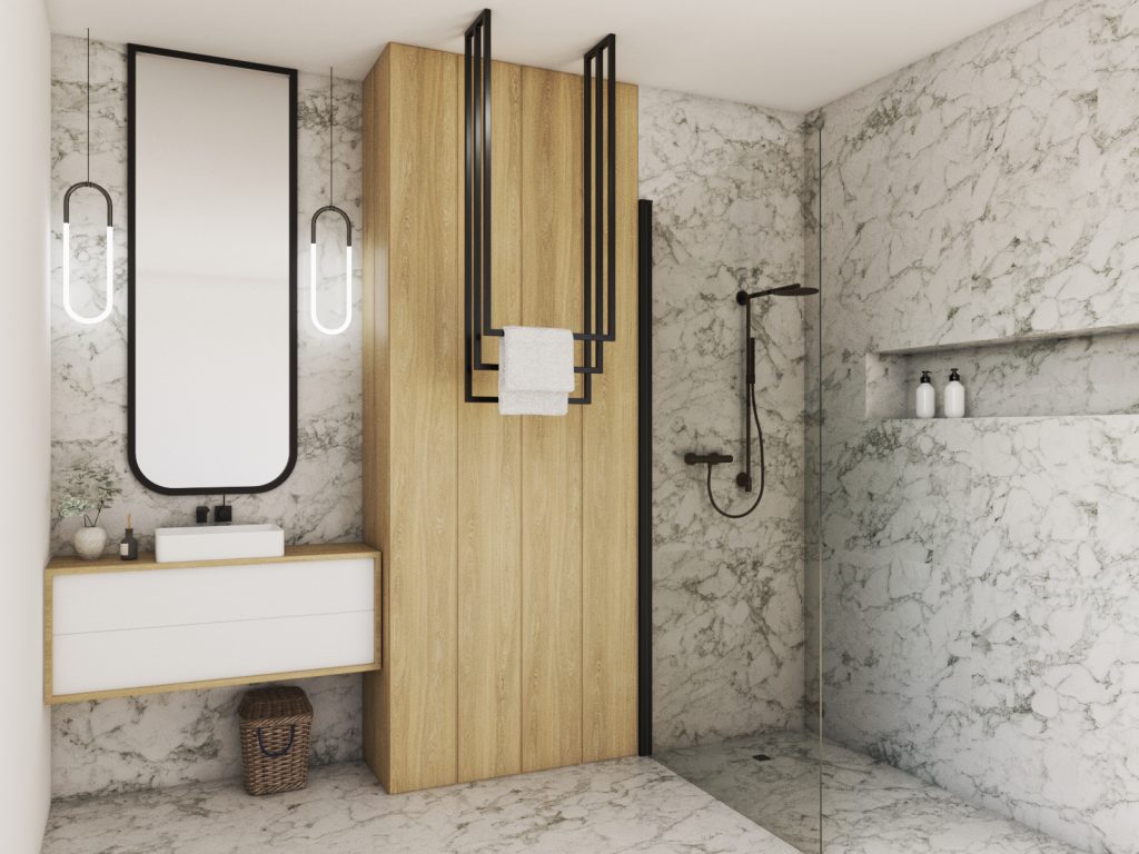 Ceiling Towel Rail Triple S - Image 3