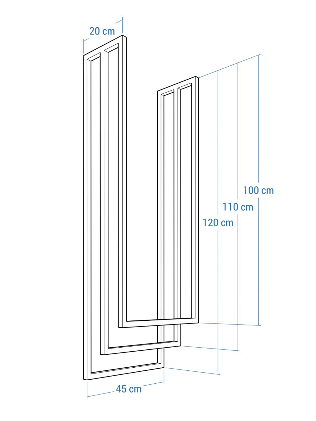 Ceiling Towel Rail Triple S - Image 4