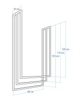Ceiling Towel Rail Triple L - Image 4