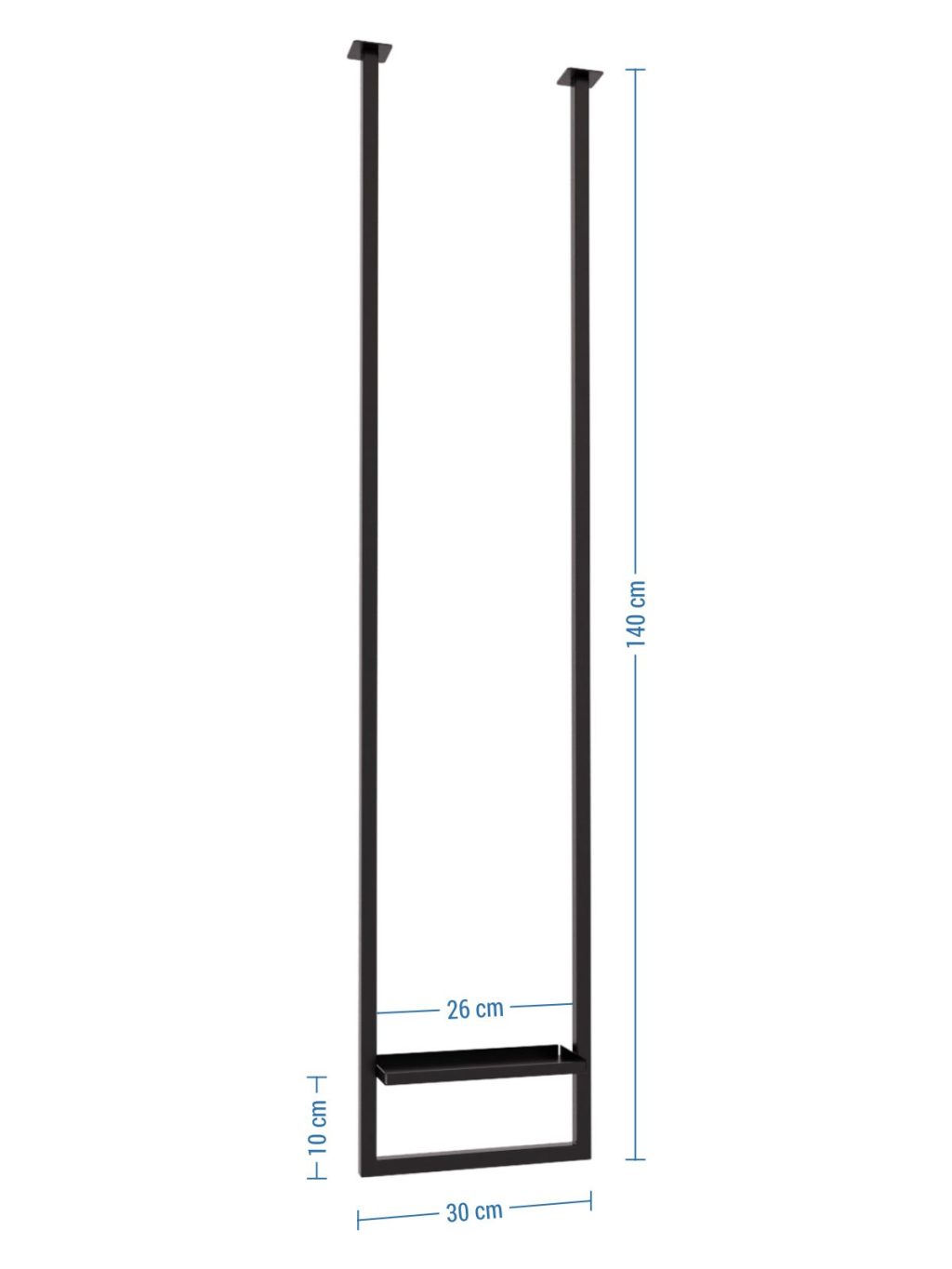 Ceiling Towel Rail Long with Shelf XS - Image 4