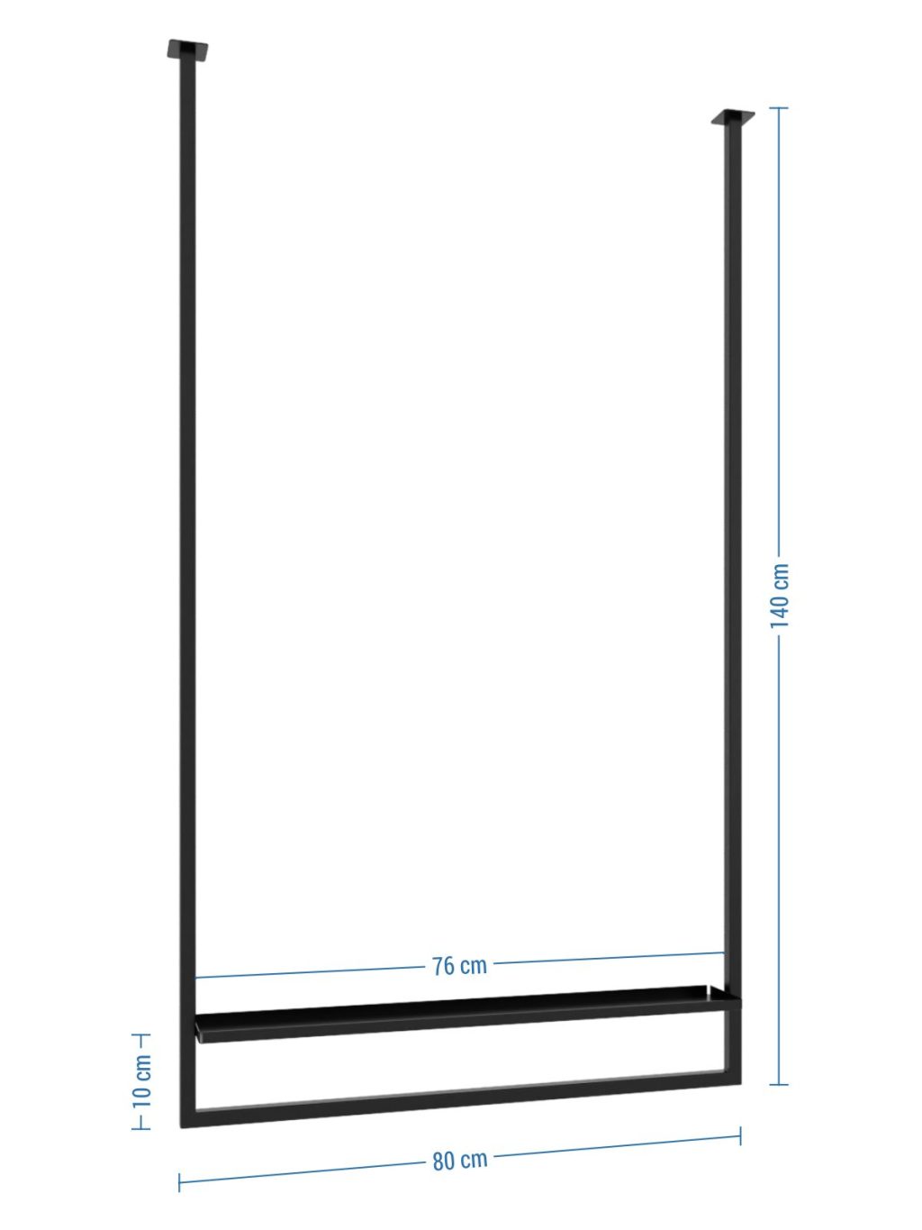 Ceiling Towel Rail Long with Shelf L - Image 4