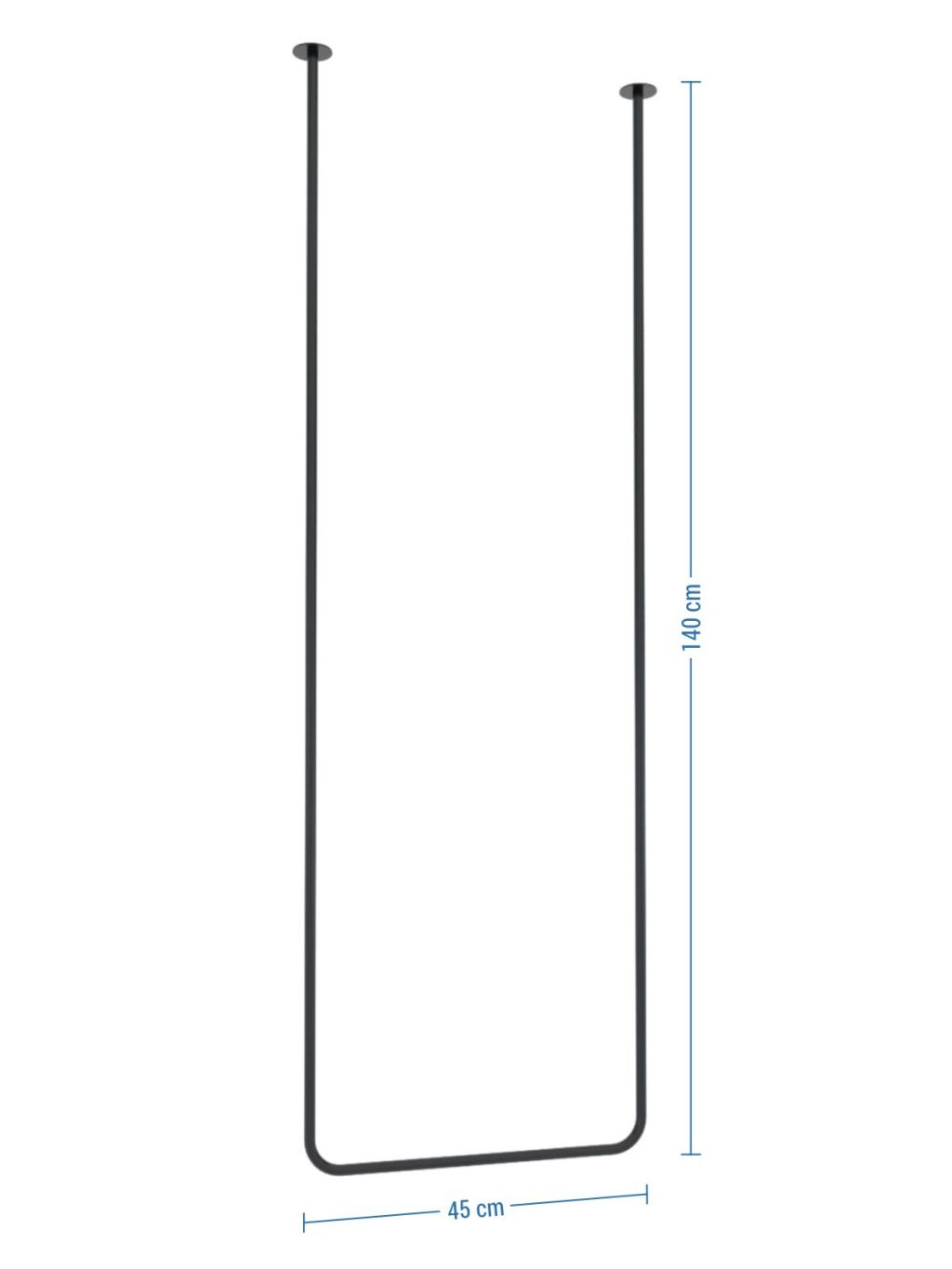 Ceiling Towel Rail Single Tube Long S - Image 4