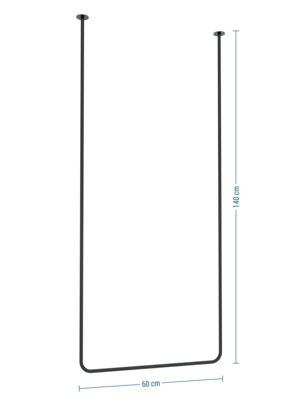 Ceiling Towel Rail Single Tube Long M - Image 4