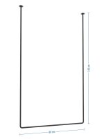 Ceiling Towel Rail Single Tube Long L - Image 4