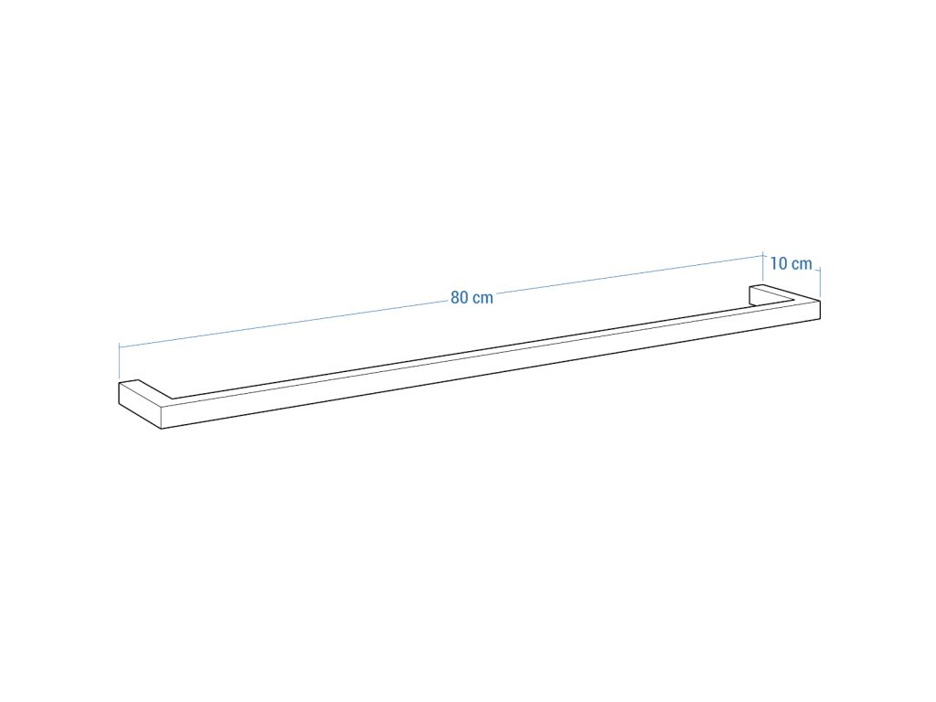 Single Wall-Mounted Towel Rack Stainless Steel L - Image 5