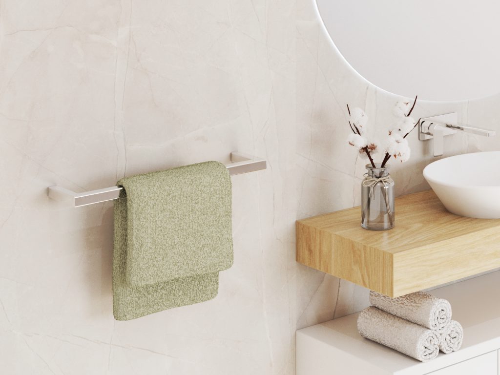 Single Wall-Mounted Towel Rack Stainless Steel S - Image 3