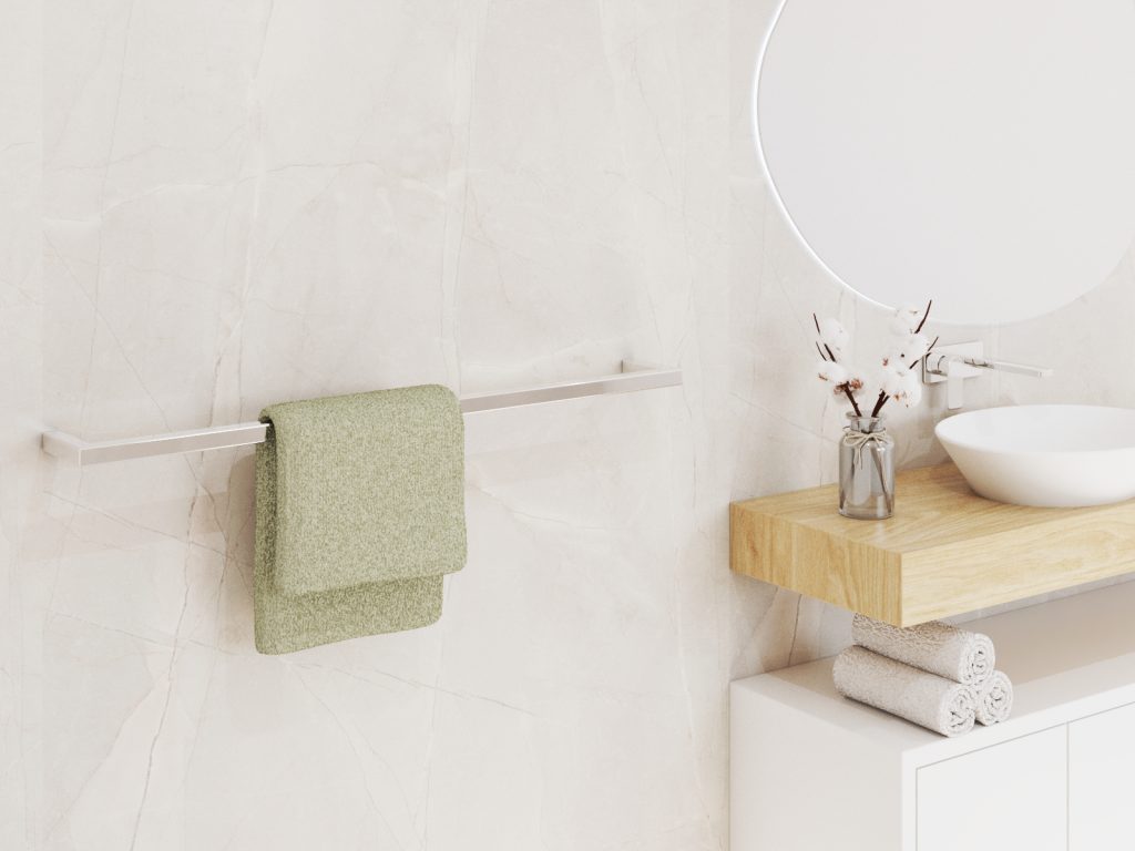 Single Wall-Mounted Towel Rack Stainless Steel L - Image 4